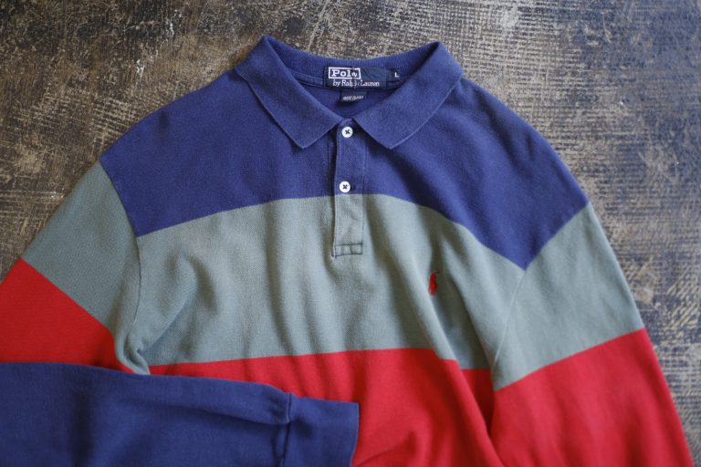 POLO by Ralph Lauren 90’s L/S Border Polo Shirt Made in U.S.A.