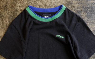 STUSSY Double Rib Neck Embroidery Logo T-Shirt