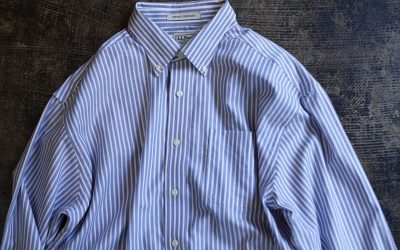 L.L.Bean Old 1990’s Candy Stripe Shirt “Wrinkle Resistant”