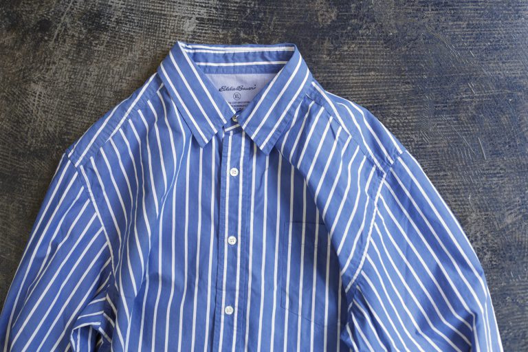 Eddie Bauer 80s-2ply Cotton Vintage Wash  Stripe Shirt