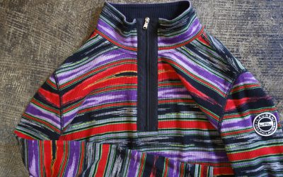 L-RL LAUREN ACTIVE by Ralph Lauren 1990’s Half Zip Native Border Top