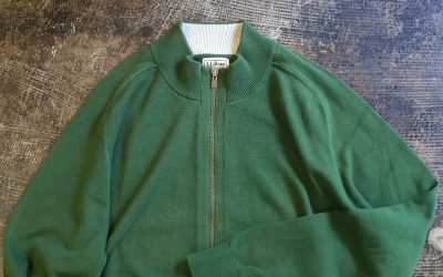 L.L.Bean Old Pima Cotton Zip Up Knit Cardigan